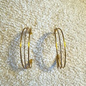 NWOT DEAN DAVIDSON TRIPLE LAYER LARGE HOOP EARRINGS